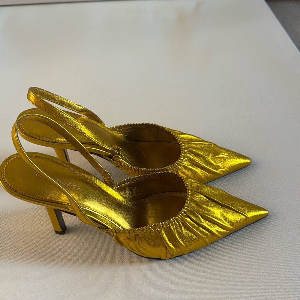 Tory Burch Gold Heels - Picture 6 of 15
